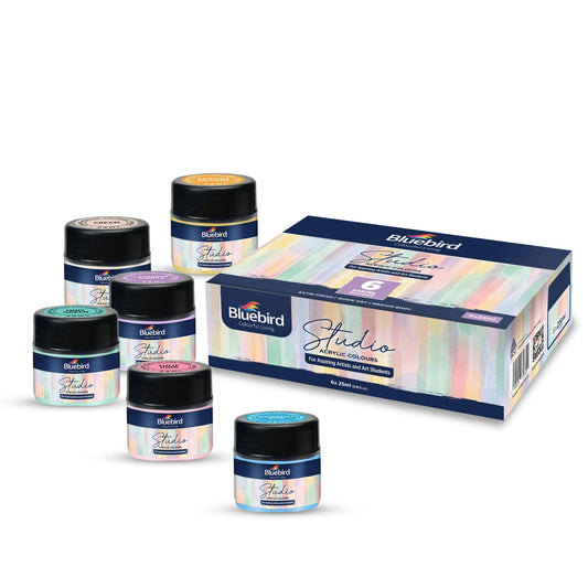 Studio Acrylic Colours - 25 ml - Set of 6 Pastel Shades