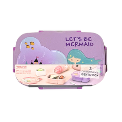 Viassin 3 Compartment Lunch Box Purple 1300 ml