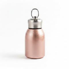 Small Water Bottle 300ML  Leak-Proof Portable with Hook for Indoor Outdoor Rose Gold