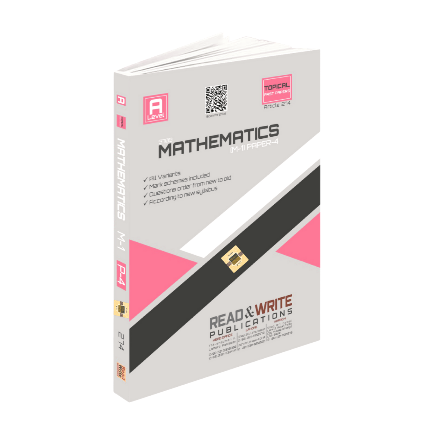 274 Mathematics 9709 A Level Paper 4 (M1) Topical Past Papers – Chaptersrw