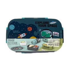 Viassin 3 Compartment Lunch Box Blue 1300 ml