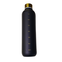 Black Water Bottle with Motivational Timing