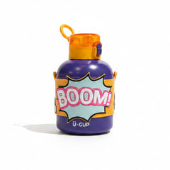 Thermal Bottle with Silicone Straw, Stainless Steel,