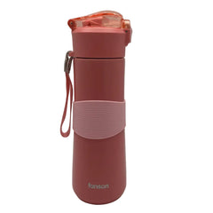 Fanson 350ml Stainless Steel Travel Mug with Straw | Leak-Proof Button-Lock Lid, Portable Coffee & Water Tumbler for Work, Gym & Travel
