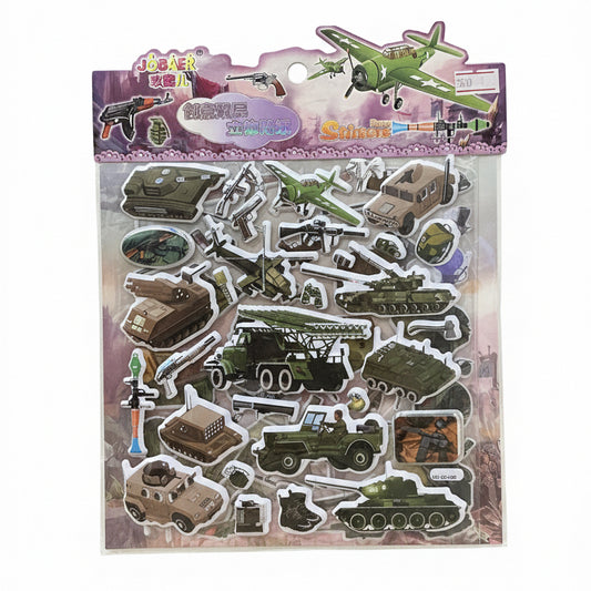 3D Puffy Stickers Military Vehicles