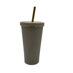 500ml Stainless Steel Coffee Mug Beer Stein Drinking Cup with Lid Drinking Straw Travel Cup Stainless Steel Straw Cup