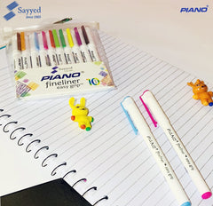 Piano Easy Grip Fineliner Pack of 10 Colours