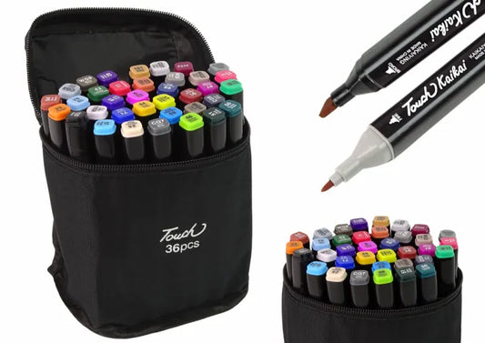 Pack of 36 Dual Tip Art Markers Permanent