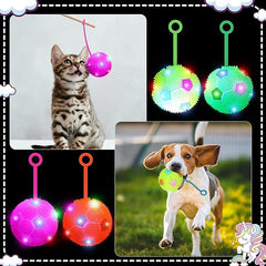 LED Light-Up Dog Ball – Squeaky Chew Toy with Flashing Lights for Dogs and Puppies (Random Color, 1 Pc)