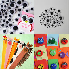 Black White Self-adhesive Doll Eye Movable Simulation Animal Wiggly Googly Eye DIY Children Toy Craft Art Supplies 12mm