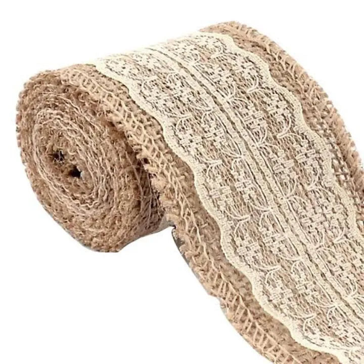 Jute Lace Burlap Ribbon Roll