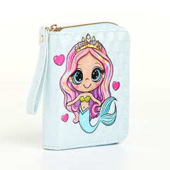 Mermaid Purse for Girls, Zippered, Blue