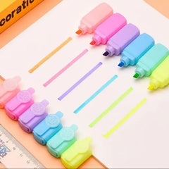 Mini Highlighter Set 6-Piece with Portable Storage Case