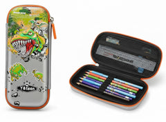 dinosaur-themed hard shell pencil case