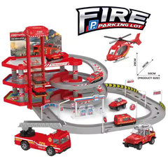 FIRE CITY PARKING LOT TOY TRACK SET