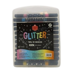 Glitter Dual Tip Color Markers 24 Pcs Pack