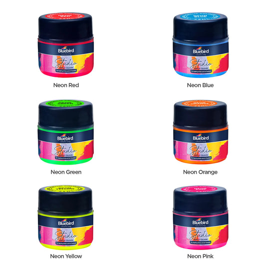 Studio Acrylic Colours - 25 ml - Set of 6 Neon Shades