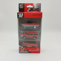 Qizhuo Toys die-cast metal pull-back fire control vehicle set.